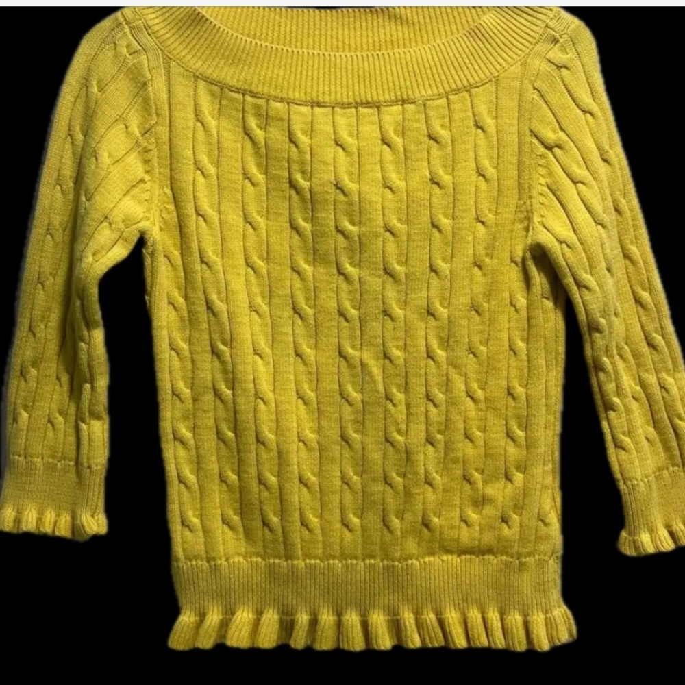 ⚫️ (19) AMERICAN LIVING YELLOW CABLE-KNIT SWEATER, SZ. S